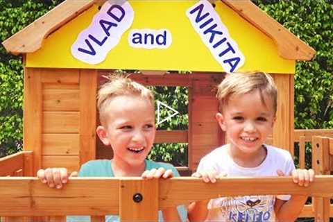 Vlad and Nikita Build a Wooden Playhouse