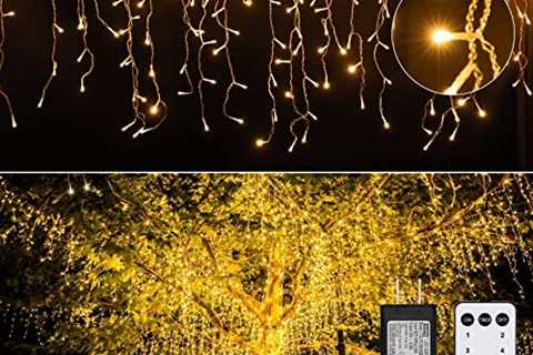 Led Icicle Christmas Lights Outdoor, 19.6 Feet 54 Drops with 306 Led, 8 Modes Waterproof..