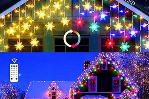 65.6FT 800LED Christmas Icicle Lights Snowflake, Extra Long Led Icicle Light Outdoor with 11 Modes..