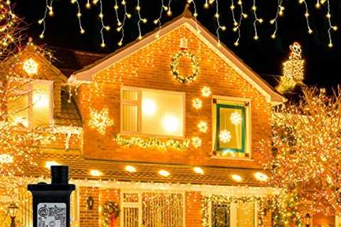 NiUB5 Icicle Lights Outdoor – 33Ft 400 LED with 8 Modes & Memory Function & Mains Powered Fairy..