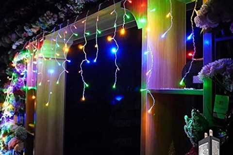 YASENN 300Led Icicle Style String Lights 29.5FT,Update Connectable 8 Lighting Modes with Timer..
