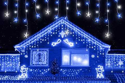 MAOYUE 34 ft 366 LED Christmas Decorations 8 Modes 70 Drops Outdoor Christmas Decorations Icicle..
