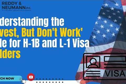 Understanding the ''Invest, But Don''t Work'' Rule for H-1B and L-1 Visa Holders