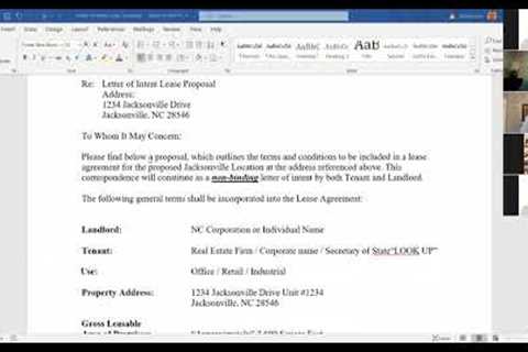 Starting the commercial lease process - Letter of Intent