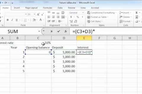 calculating future value on excel